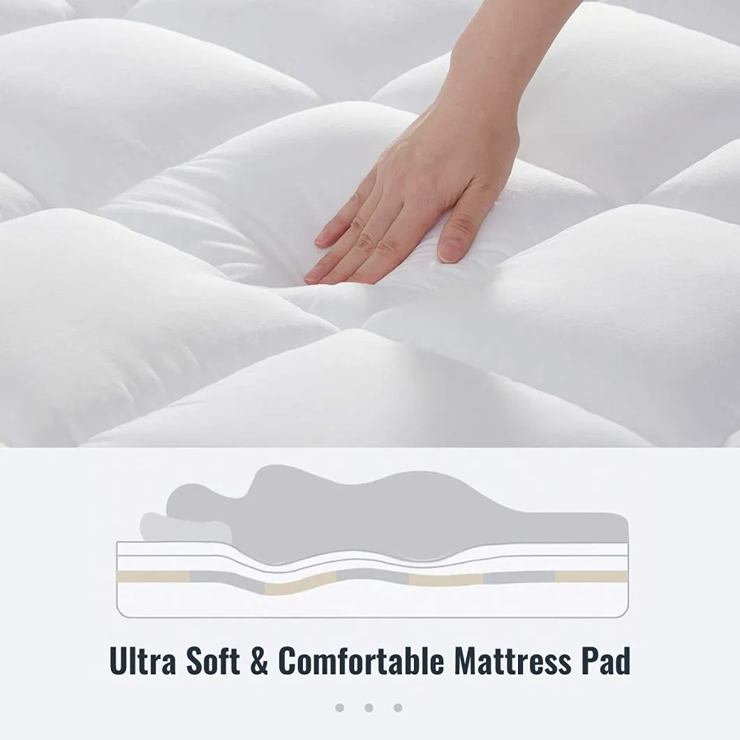 Soft White Goose Down Filled Bed Topper Mattress/Mattress Pad